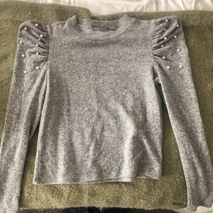 Zara puff sleeve top with pearls
